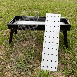 [Giá hủy diệt] Bếp nướng than hoa - bếp nướng ngoài trời vuông dài Chất liệu thép Carbon tiện dụng có chân đế xếp gọn