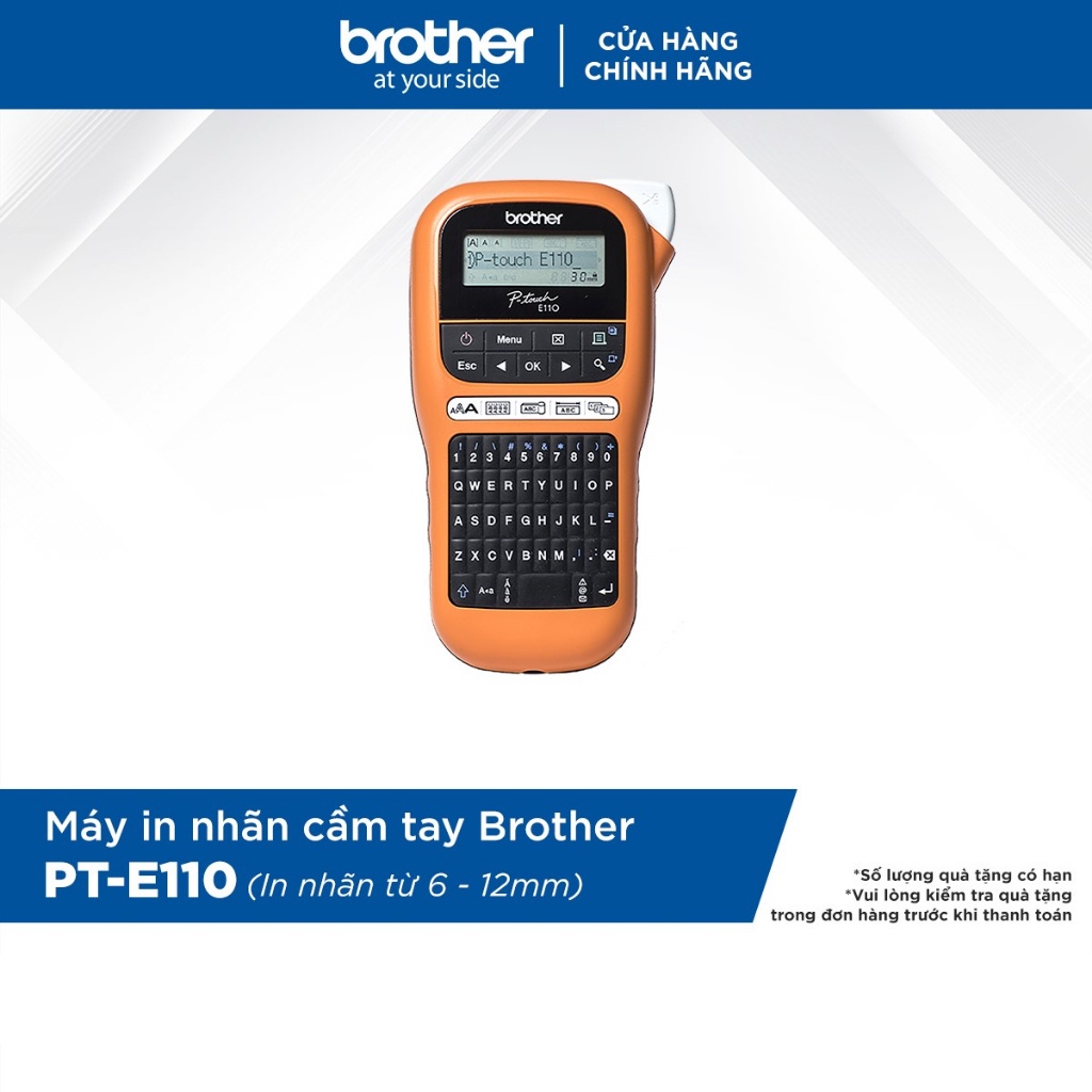 [Mã ELCL12 giảm 9% đơn 300K] Máy in nhãn cầm tay Brother PT-E110