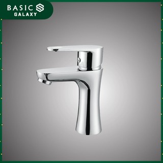 Vòi lavabo nóng lạnh basics bw-605v đồng mạ đa lớp chrome/niken, chống ăn mòn, độ bóng lâu dài