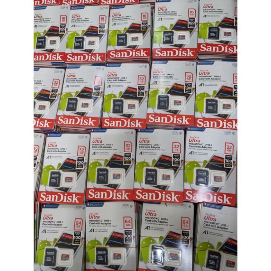 Thẻ nhớ Sandisk 8gb/16gb/32gb/64gb dùng cổng Micro,Thẻ nhớ tốc độ cao Class 10 Ultra 667x 100MB/s hợp nhiều dòng máy P2T