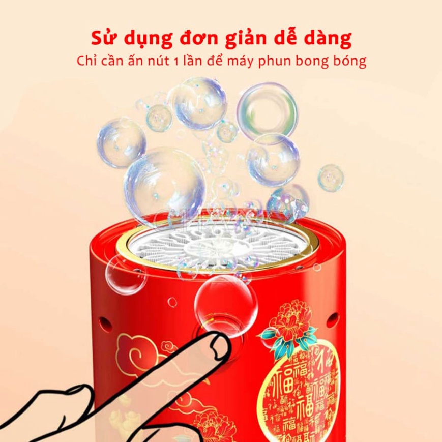 Máy Thổi Bong Bóng Tự Động Có Đèn Led Kèm Nhạc - Loa Bắn Bong Bóng Pháo Hoa Trang Trí Vui Nhộn Đón Tết