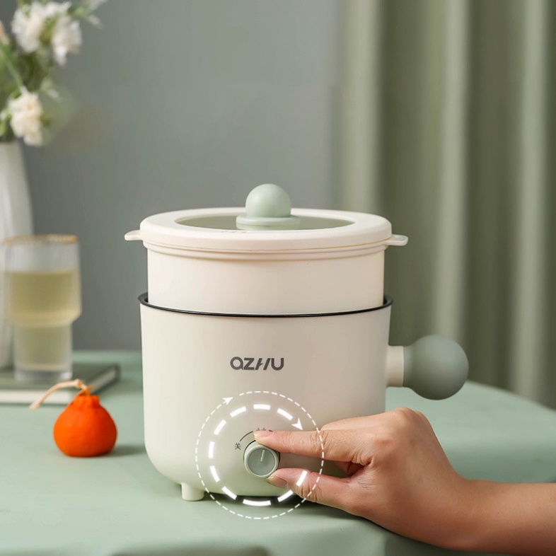 Nồi Điện Chống Dính Đa Năng Tiện Lợi Dung Tích 1.8L Với 2 Tầng Hấp