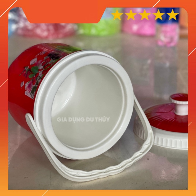 Bình đựng nước đá tròn Tý Liên có quai xách size nhỏ 1L, 3L, 5L giữ lạnh 24h nhựa chính phẩm an toàn thương hiệu Tý Liên
