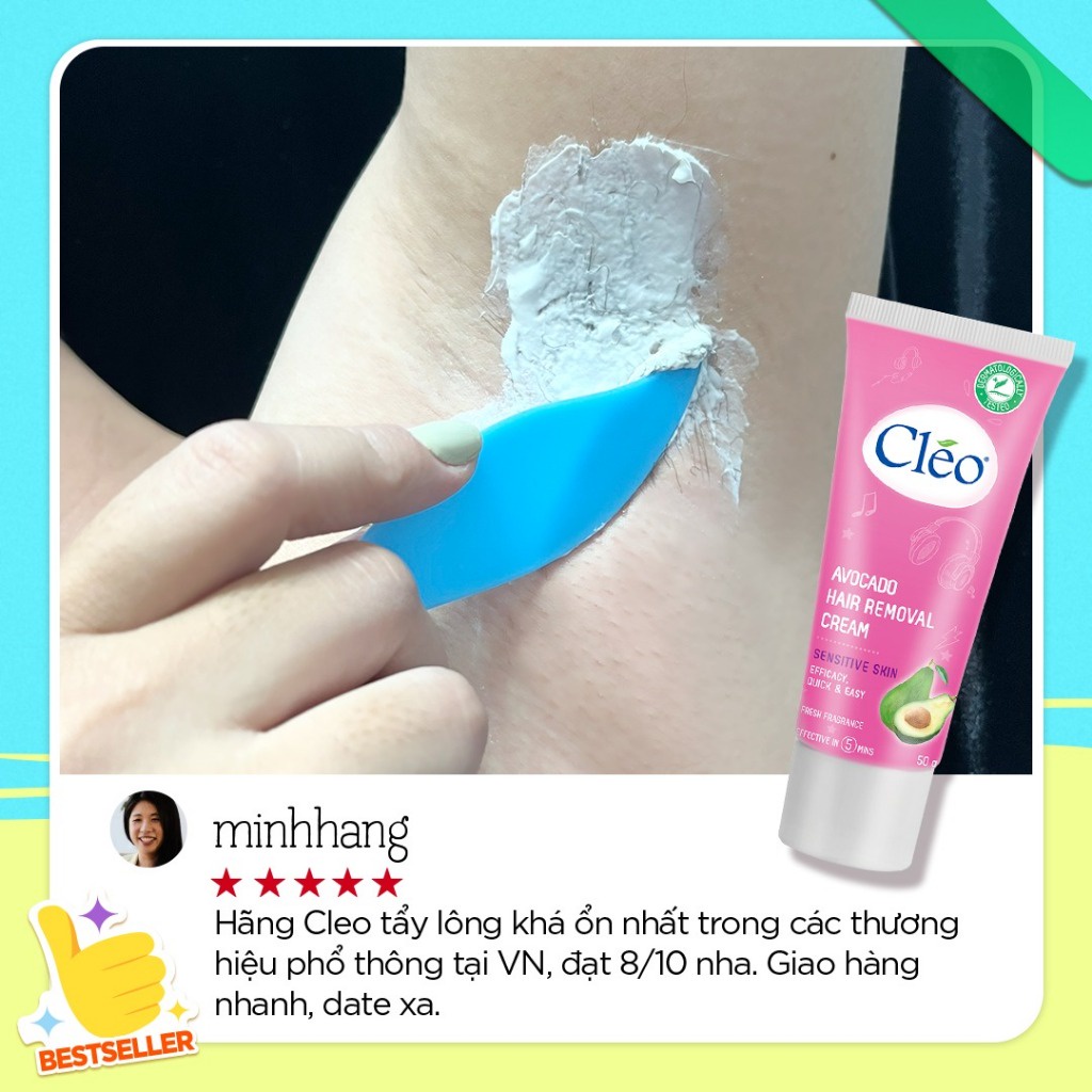 Combo 02 Kem Tẩy Lông Cho Da Nhạy Cảm Cleo Avocado Hair Removal Cream 50g/ tuýp