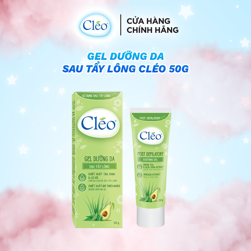 Bộ tẩy lông Cleo cho da thường gồm kem tẩy 25g & 90ml, gel dưỡng da sau tẩy lông 50g và kem giảm thâm nách, khử mùi 35g