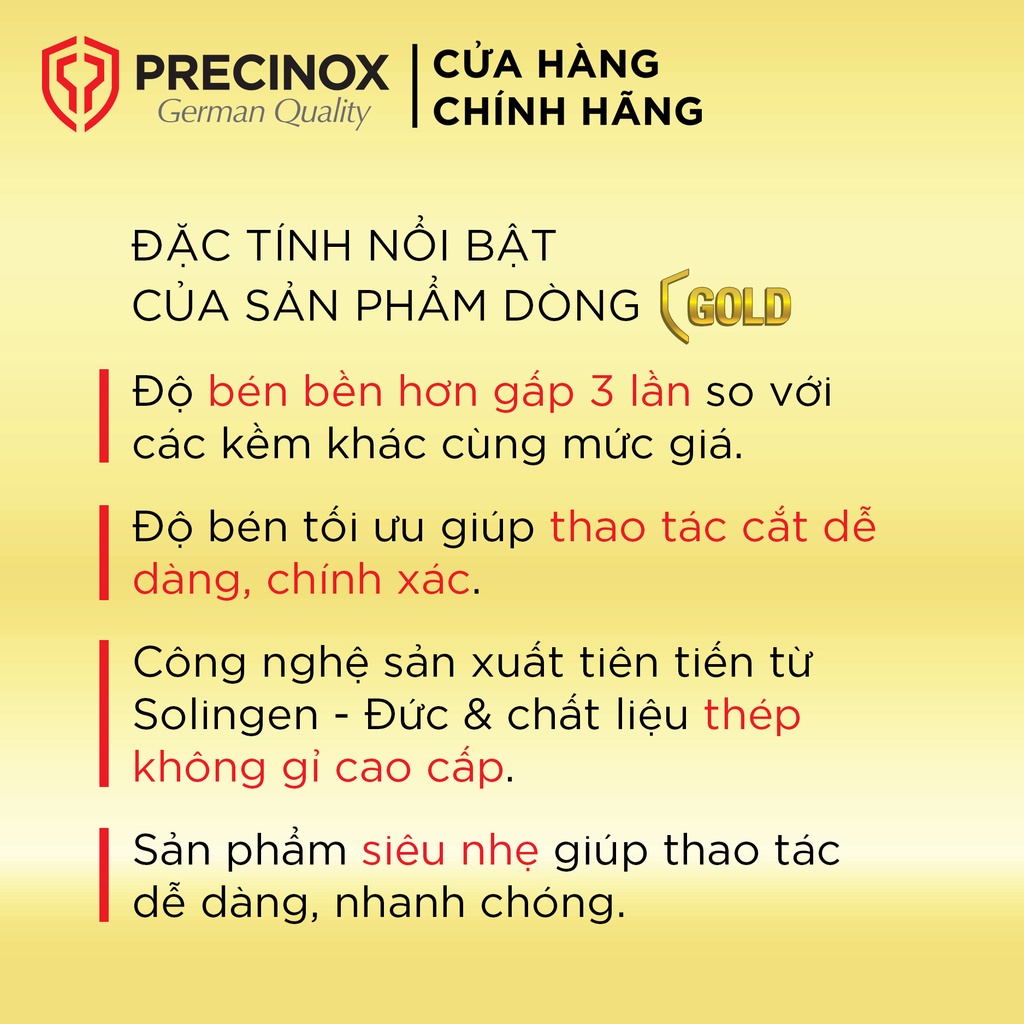 [Mã FRANCIA50 giảm 50% đơn 0] Kềm cắt da Precinox Thương Hiệu Đức - 2 lưỡi gà, đầu cán mờ G503