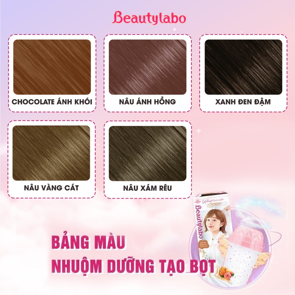 [MÀU TRENDY 2023] Thuốc nhuộm tóc tại nhà dạng bọt Beautylabo Whip 125ml – nhập khẩu Nhật Bản sắc màu cá tính