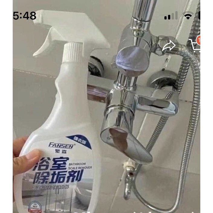 Chai xịt tẩy inox sáng bóng, lọ tẩy rửa vòi sen sạch bóng, tẩy đồ inox