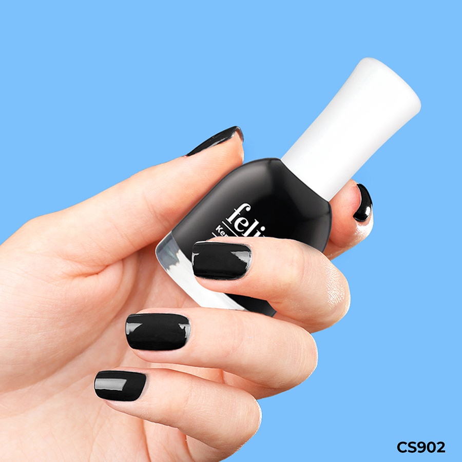 Sơn móng tay Felina Nail 18ml, Màu Đen CS902, Lên Màu Đều Đẹp