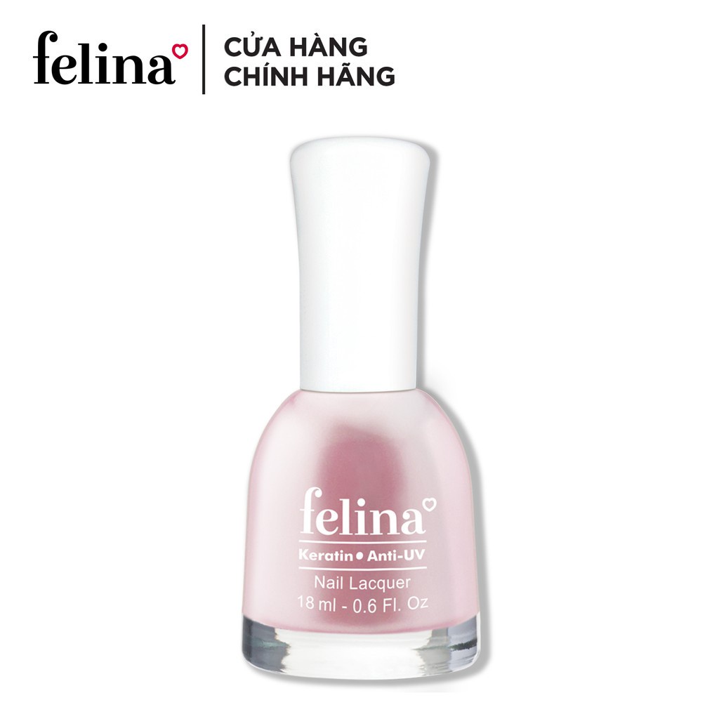 [Mã FRANCIA50 giảm 50% đơn 0] Sơn Móng Tay Felina Nail 18ml, Màu Ngọc Trai Hồng CN102, Lên Màu Đẹp, Thời Trang