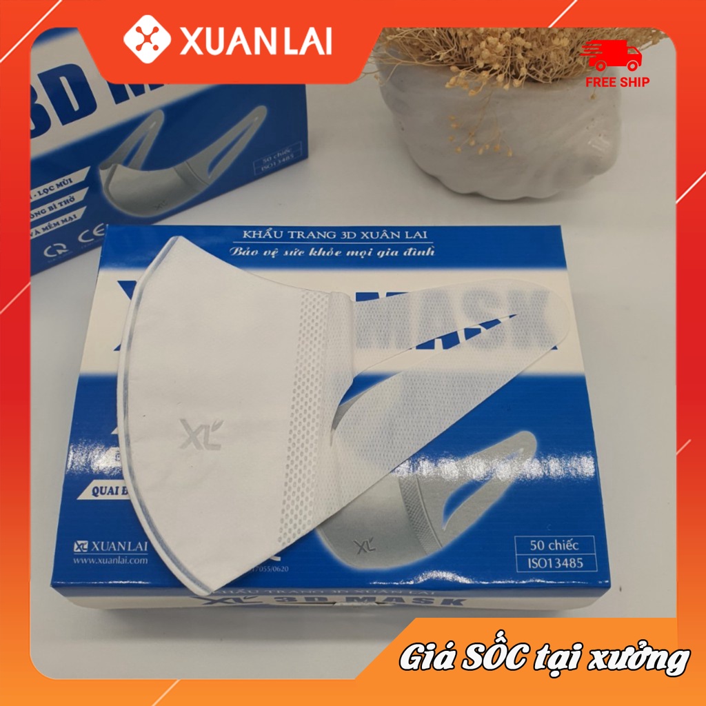 Combo 3 hộp khẩu trang 3D Xuân Lai ( 150 chiếc)
