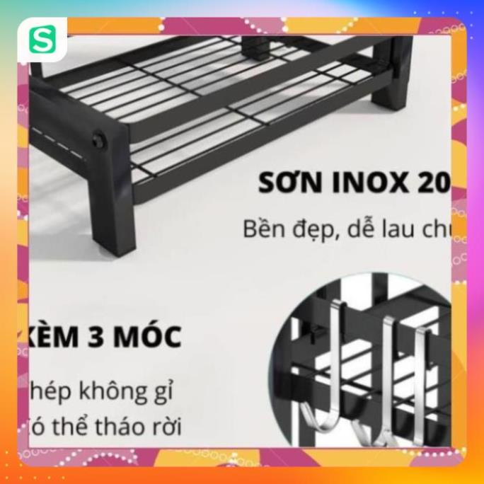 Kệ Gia Vị 2 Tầng 3 Tầng DEGOUNE Màu Đen Chất Liệu Hợp Kim Thép Không Gỉ Chịu Lực Tối Đa 20KG