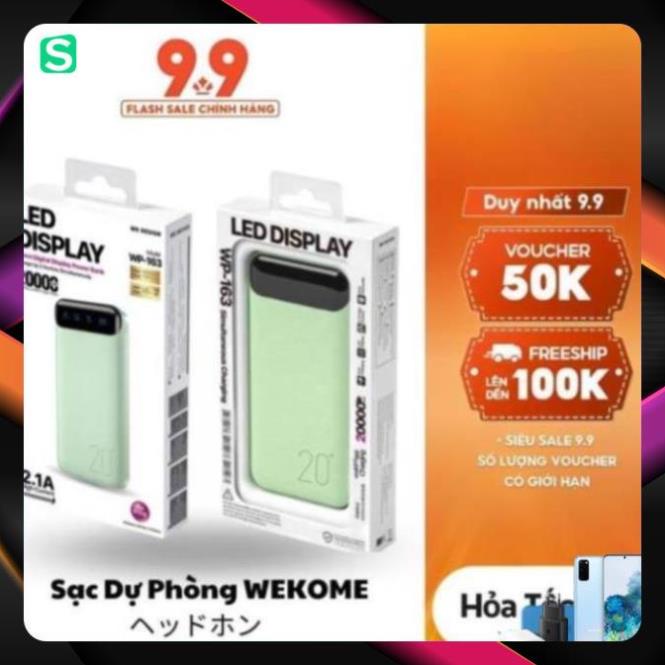 Pin Sạc Dự Phòng l 10000mAh - 20000mAh WK DESIGN WP-161 Sạc 2 Thiết Bị Cùng Lúc, Sạc Nhanh 2.1A - Bảo Hành 1 1 - Paolu