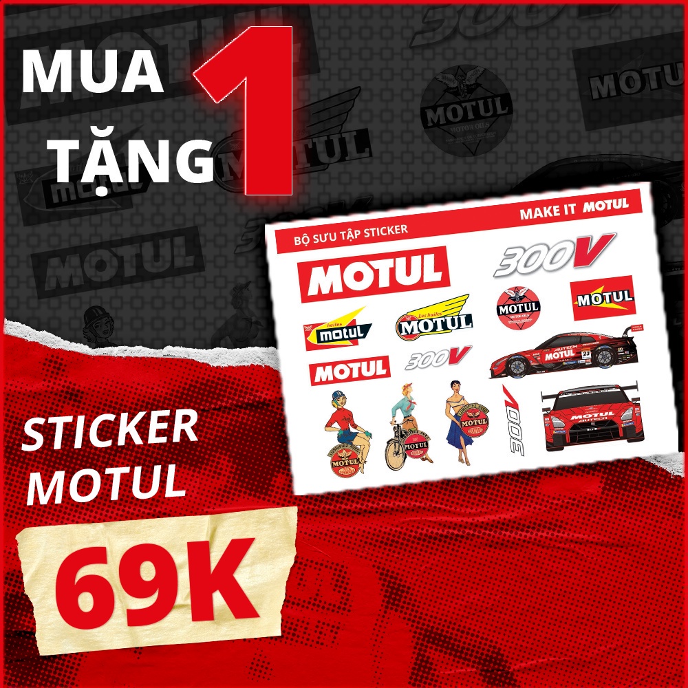 [QUÀ TẶNG KHÔNG BÁN] Stickers MOTUL dán xe trang trí