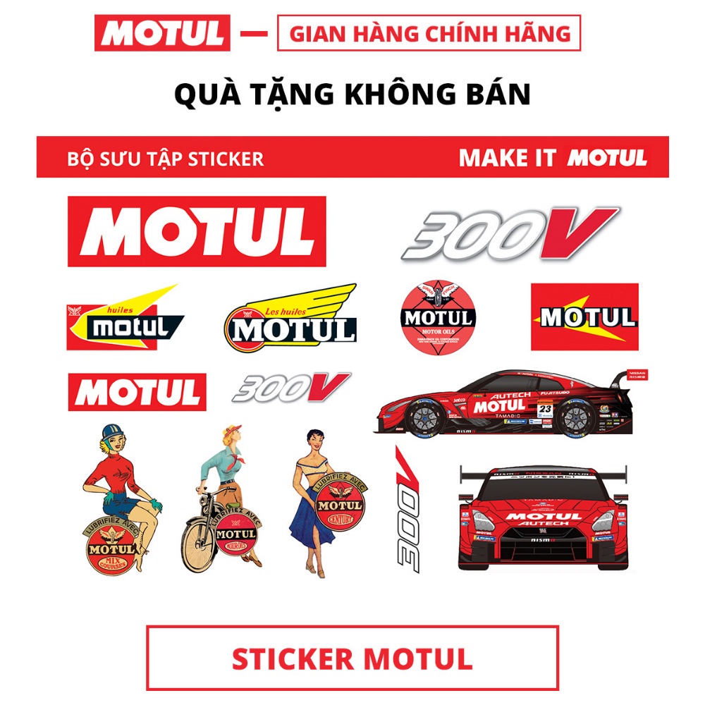 [QUÀ TẶNG KHÔNG BÁN] Stickers MOTUL dán xe trang trí