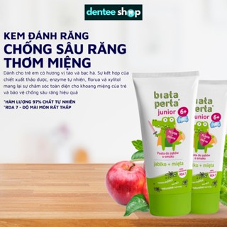 Kem đánh răng Perla Junior 6+ cho trẻ em, hương táo, bạc hà, xuất xứ Ba Lan