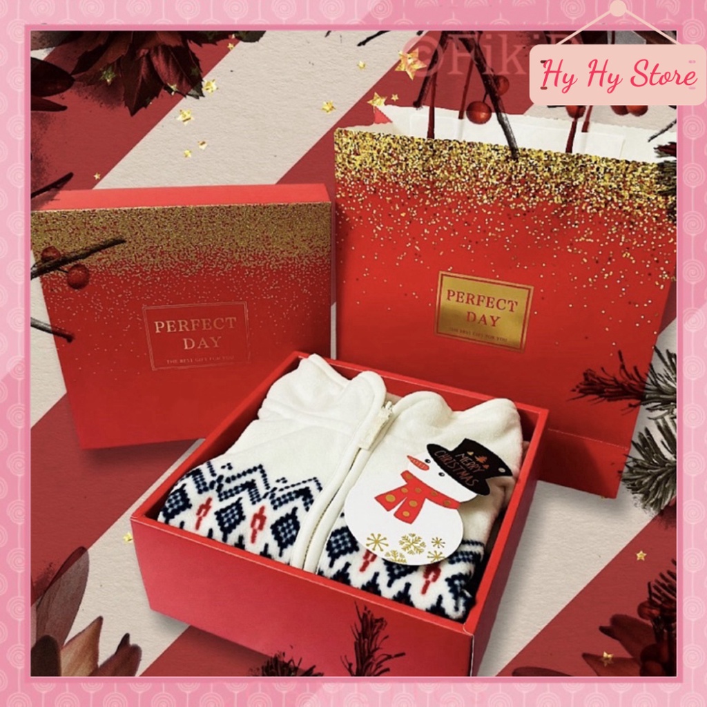 Set 10 Thiệp tag treo tô điểm Noel ngày chúa sinh viết chữ mặt sau ảnh thật Hy Hy Store