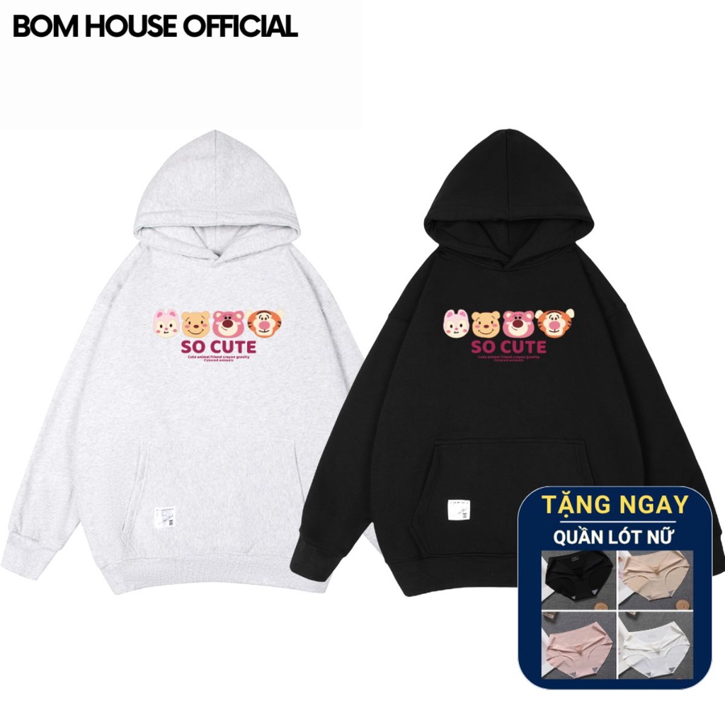 Áo Hoodie SOCUTE Local Brand Bom House Nam Nữ Form Rộng Unisex