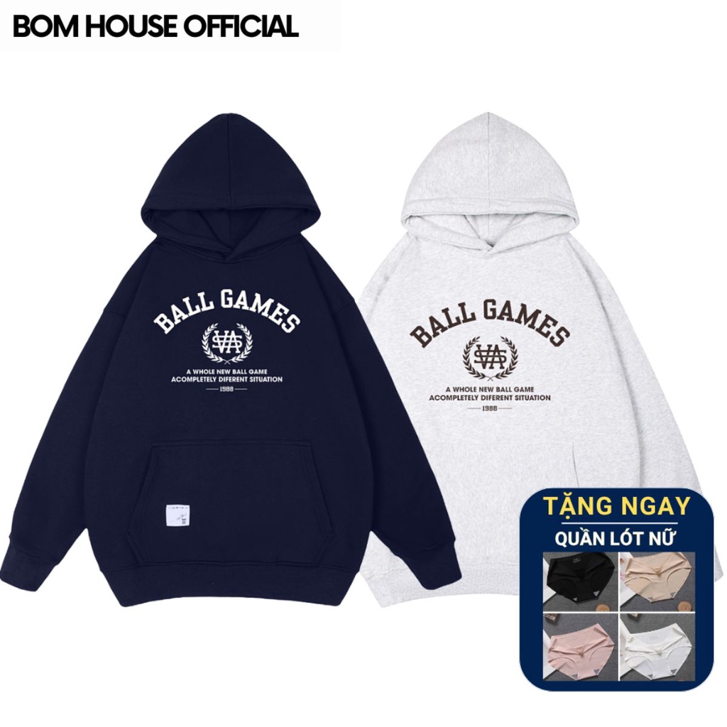 Áo Hoodie Ball Games Nam Nữ Form Rộng Ulzzang Unisex bomhouse