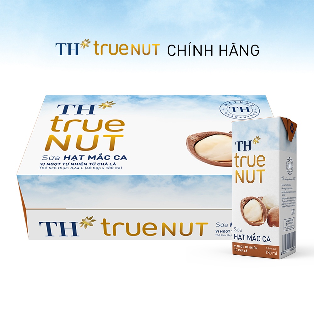 Thùng 48 hộp sữa hạt mắc ca TH True Nut 180ml (180ml x 48)