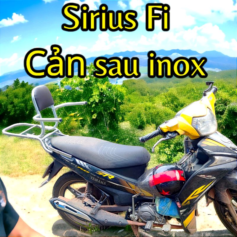 Baga phượt xe Sirius Fi cản inox.Mẫu tay vịn có thể tháo rời