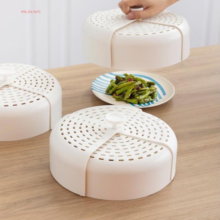 Lồng Bàn Đậy Thức Ăn Mini Gấp Gọn, Khay đậy nhỏ bằng nhựa tránh bụi, hông minh chất liệu an toàn tiế
