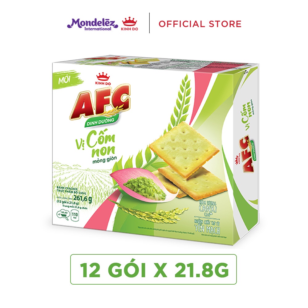 Combo 2 hộp Bánh quy dinh dưỡng AFC vị cốm non 261.6GR