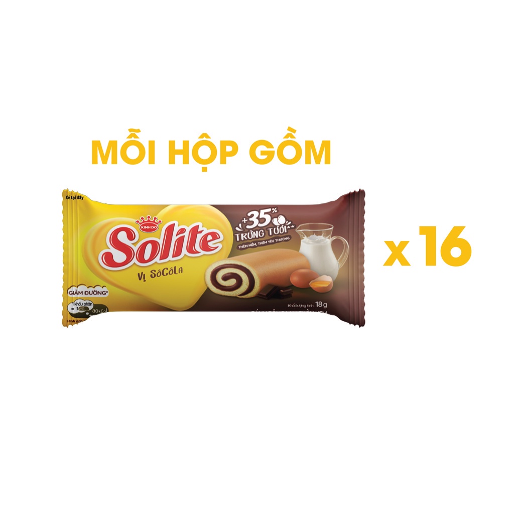 [DATE 17.6.2023] - Combo 2 Hộp Bánh Bông Lan SOLITE Cuộn Kem Vị Socola 288g