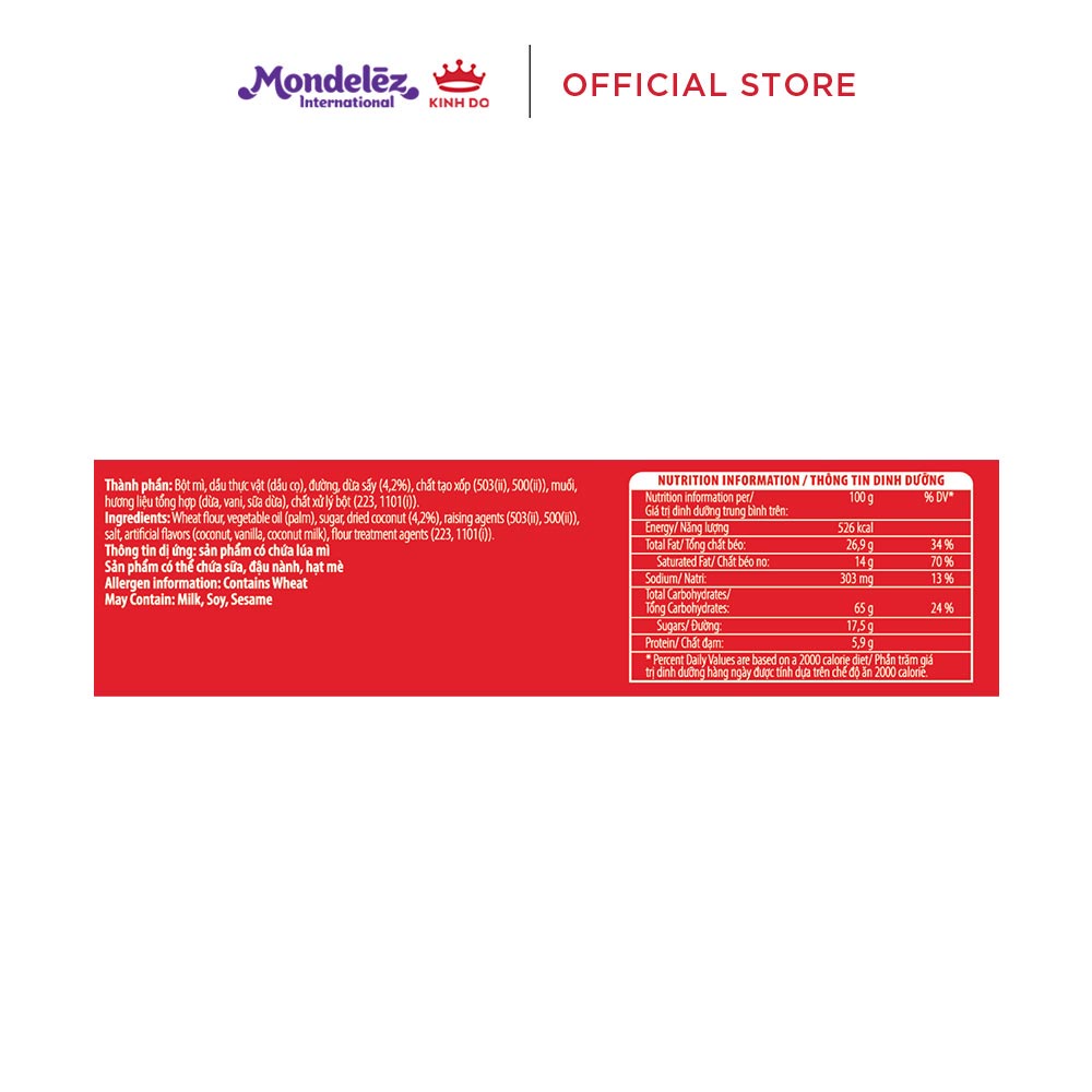 Bánh quy dừa COSY KINH ĐÔ Marie, combo 3 gói x 136g