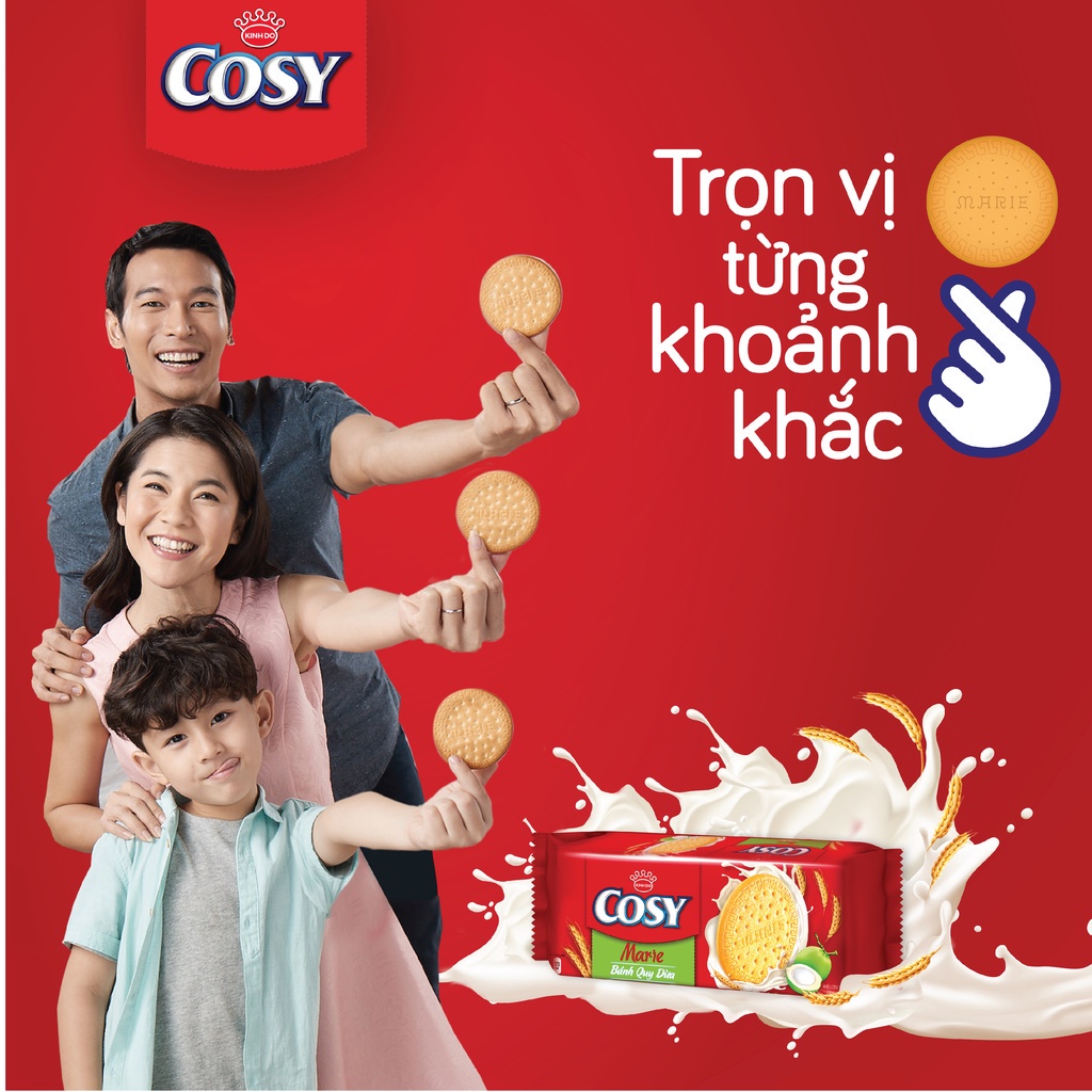 Bánh quy dừa COSY KINH ĐÔ Marie, combo 3 gói x 136g