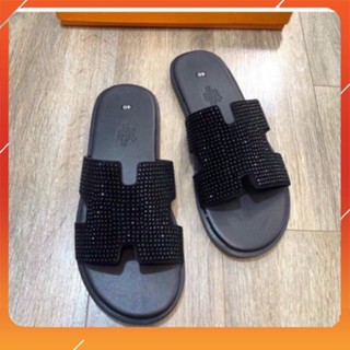 [ Ảnh thật + VIDEO ] Dép lê quai ngang nam quai chữ H đính đá cực sang , cực HOT Xmenshop vvvvv ABC YY