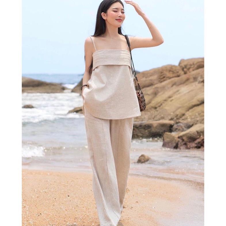 Set Áo 2 Dây + Quần Dài Thiết Kế Xếp Ly Nữ Tính - D0816 TH