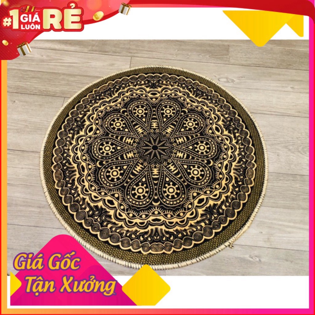 Thảm trải sàn, thảm bali hình tròn dùng để lót ngồi, chùi chân, decor phòng đường kính 35cm