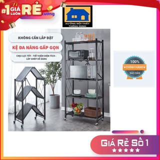 Kệ gấp gọn, kệ sắt để đồ đa năng gấp gọn có bánh xe, kệ gia dụng- BẢO HÀNH 12 THÁNG