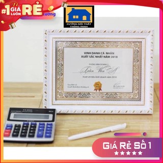 Khung bằng khen, khung trang trí  A4(21×30) trắng sao giá rẻ