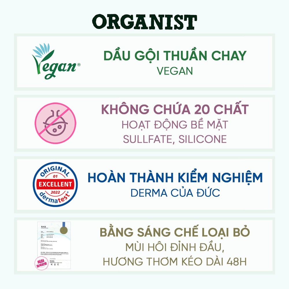 Combo 2 Dầu gội Organist dành cho tóc và da đầu gàu – Gừng và Bạc Hà 500ml