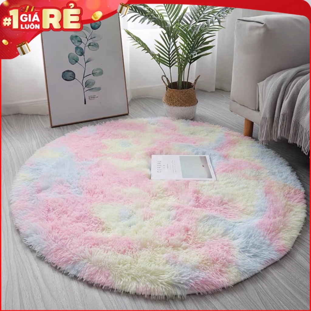 Thảm lông tròn chụp ảnh, thảm trải sàn đường kính 1m - Kanta store