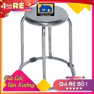 Ghế đôn inox chân tròn siêu bền siêu chắc chắn cao 45cm