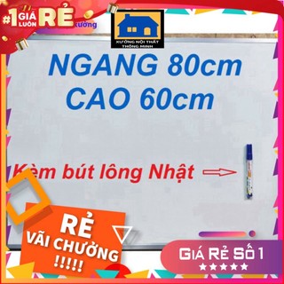 Bảng mica trắng 60 x 80cm viết bút lông viền nhôm + 1 cây Bút lông bảng Nhật UNID