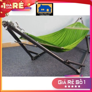 Võng Xếp Khung Sơn Tĩnh Điện Phi 32 - Tặng Kèm Lưới Võng ( Chịu trọng lực 150kg )
