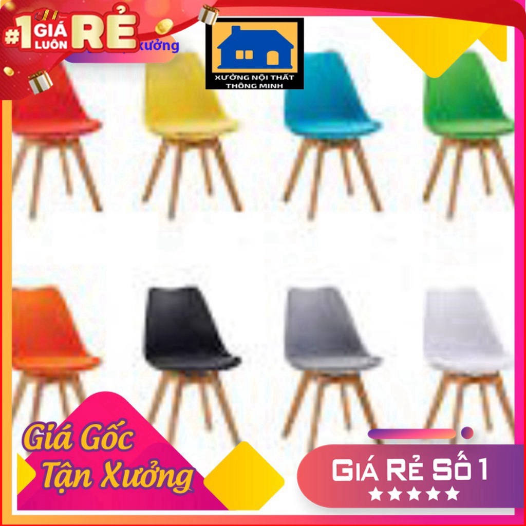Ghế đệm Eames Nhập Khẩu hàng cao câp Chân Gỗ To, chắc chắn, Đủ Màu