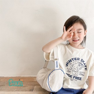 Áo thun bé trai bé gái in chữ winter skate be
