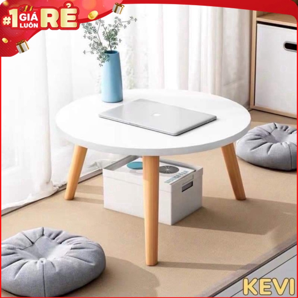 Bàn trà tròn sofa bệt, bàn tròn cafe, decor chân gỗ Cao Su tự nhiên G25( Nhiều mầu sắc) | BigBuy360 - bigbuy360.vn