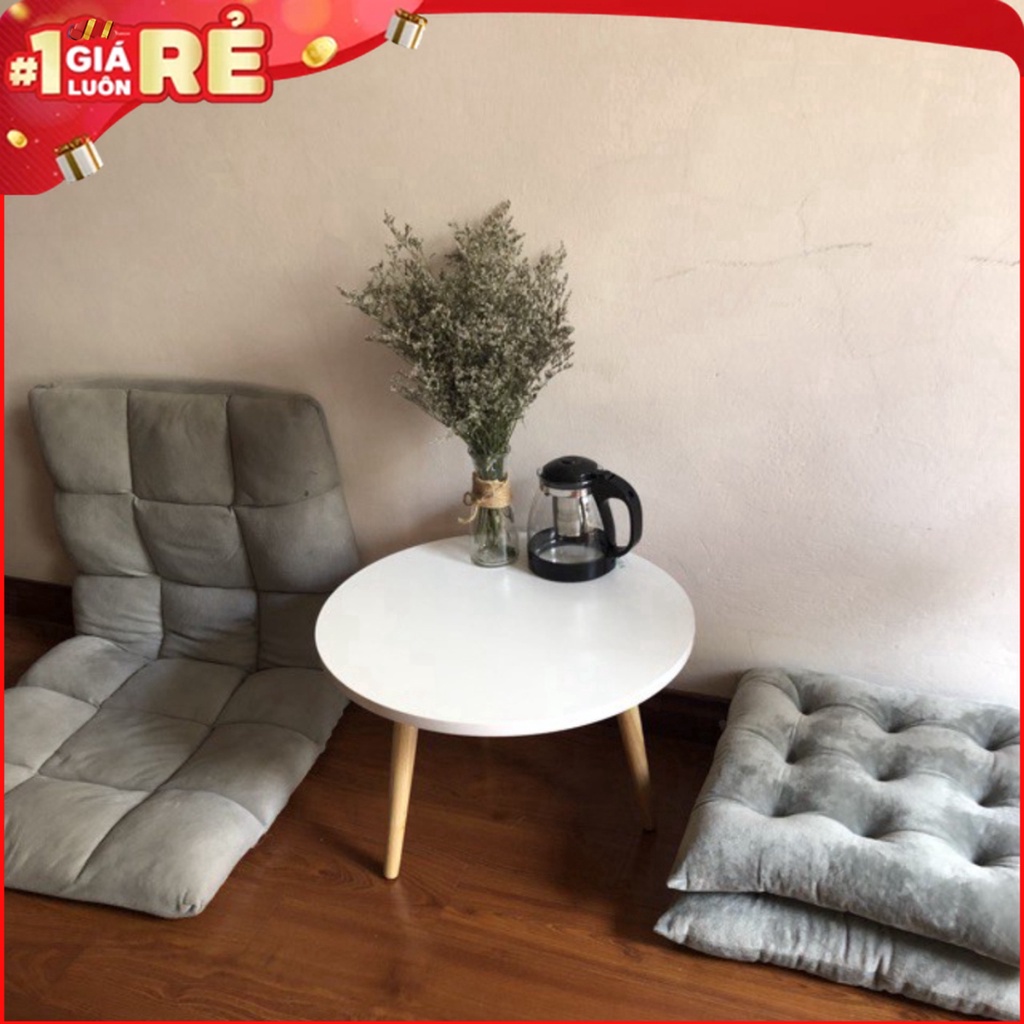 Bàn trà tròn sofa bệt, bàn tròn cafe, decor chân gỗ Cao Su tự nhiên G25( Nhiều mầu sắc) | BigBuy360 - bigbuy360.vn