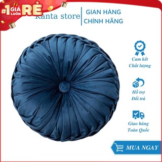 Gối tựa lưng sofa đệm tròn ngồi bệt hình bí ngô bánh xe sang chảnh, vải nhung cao cấp Kanta store