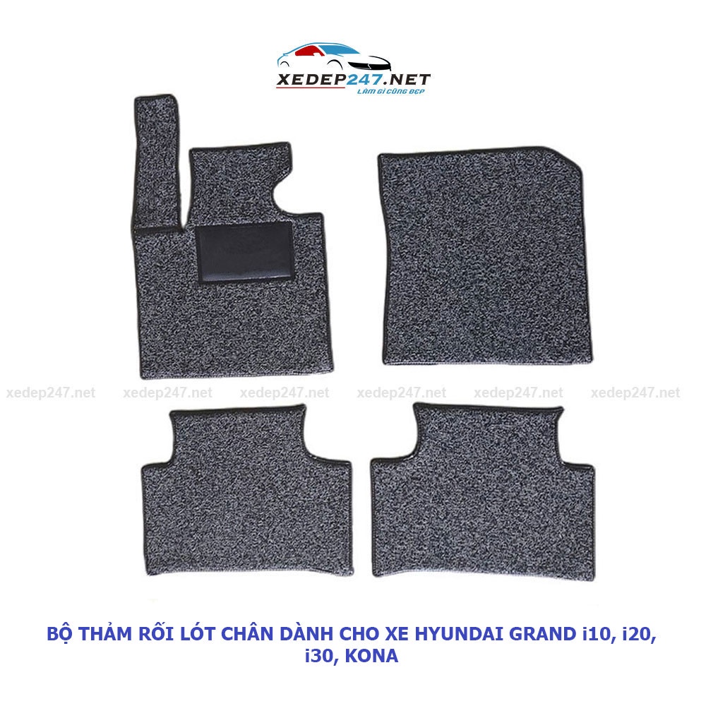 Bộ thảm rối lót chân ô tô 5 chỗ dành cho xe Hyundai Grand i10, i20, i30, Kona