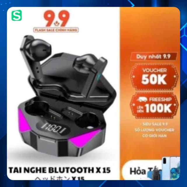 Tai Nghe Gaming X15 Bluetooth 5.3 Không Dây Giảm Tiếng Ồn Cảm Ứng Điều Khiển Vân Tay Âm Thanh HIFI - BH 1 Đổi 1 - Paolu