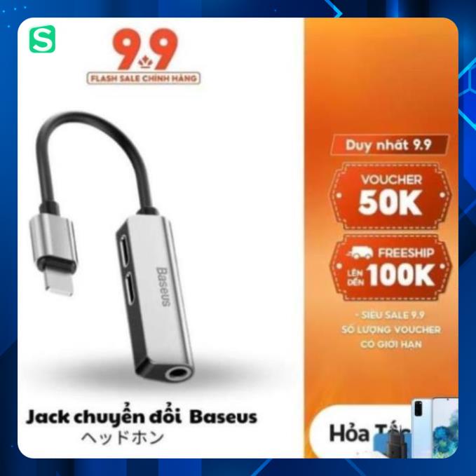 Jack , Cáp Chuyển đổi 3 in 1 Vừa Sạc Vừa Nghe Baseus L52 Chính hãng Paolu , Bảo Hành 1 Đổi 1