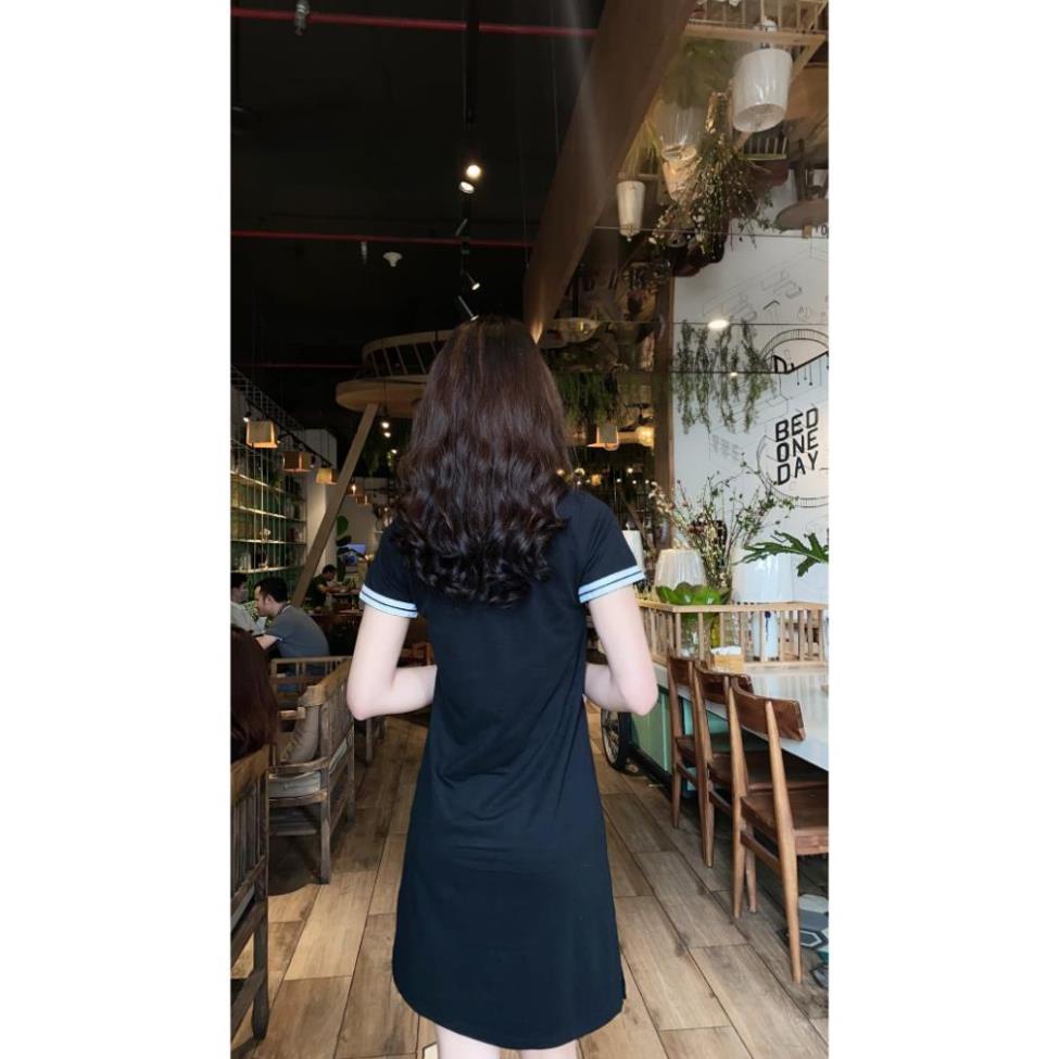 Váy Polo xuông đen tay trắng basic nhẹ nhàng _CAO CAP | BigBuy360 - bigbuy360.vn