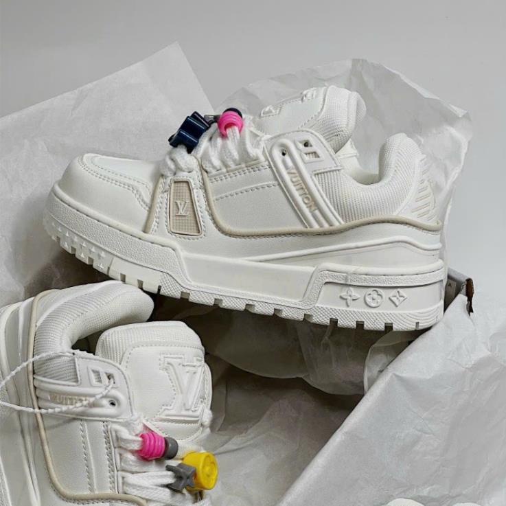 Giày thể thao Lou.is Vuit.ton Trainer Maxi Black White Trắng Đen Best Quality hot 2023, Giày sneaker Lv Sticker cao cấp